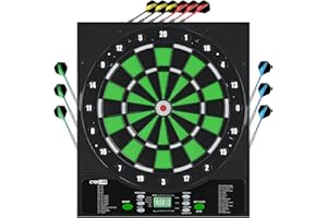 CyeeLife Electronic Dart Board,Soft Tip Dartboard Set,Digital Electric Dart Boards with LED,12 Darts 24 Flights 50 Tips 2 Fli