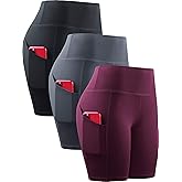 NELEUS Women's 3 Pack Athletic Shorts for Biker Running Workout with Pocket