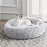 Western Home Faux Fur Dog Bed & Cat Bed, Original Calming Dog Bed for Small Medium Pet, Anti Anxiety Donut Cuddler Round Warm