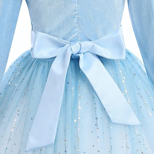 Toddler Christmas Dress Baby Girl Velvet Dress Long Sleeve Pageant Party  Maxi Tulle Evening Gown Fall Outfit Winter Xmas Holiday Snowflake Dresses  Kids Princess Wedding R - Light Blue 2-3T in Kenya |