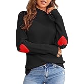 FERBIA Women Turtleneck Sweater Oversize Heart Slouchy Chunky Pullover Baggy Batwing Knit Cute Loose Fall Cozy Comfy Top
