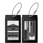 Luggage Tags Business Card Holder by TUFFTAAG - Durable Travel ID Bag Tag in Multiple Color Options, Perfect for Suitcases, Backpacks, and Carry-Ons, Easy Identification, Secure and Stylish