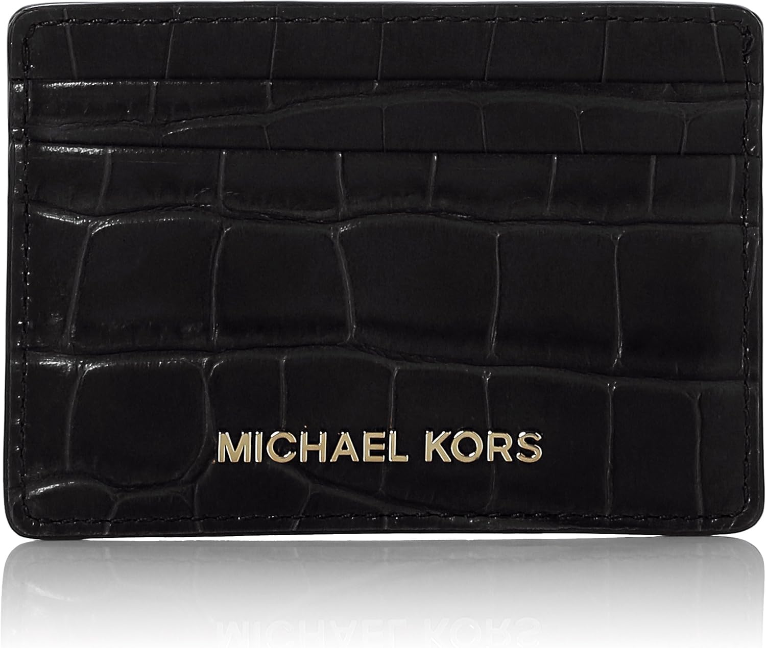 Michael Kors Womens Jet Set Card Holder Card Case Black