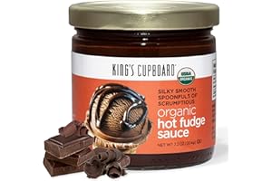 King's Cupboard Organic Hot Fudge Sauce - The Perfect Hot Chocolate Sauce for Topping Ice Cream & Desserts, Coffee Drizzle, Baking, Fondue, Gluten-Free, Kosher, All Natural, 7.2 oz