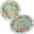 Certified International Joy of Easter Melamine 2 Piece Platter Set, Multicolor, Large