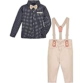 Lilax Boy Gentleman Outfit Tuxedo Dress Shirt Suspender Pant Set