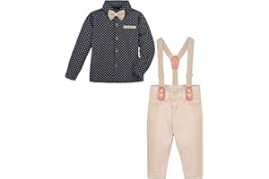 Lilax Boy Gentleman Outfit Tuxedo Dress Shirt Suspender Pant Set