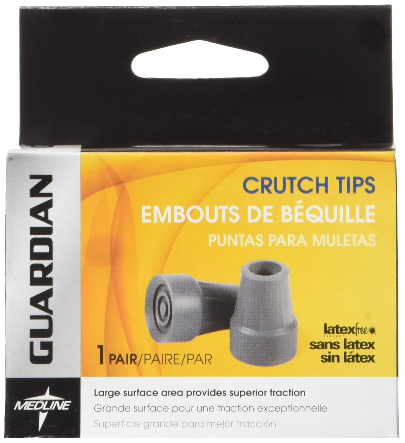 Medline G00502 Guardian 7/8" Super Crutch Tip, Gray (Pack of 8) eBay