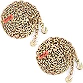 VEVOR 7100 LBS Transport Binder Chain, 3/8"x20' G80 Tow Chain with Grab Hooks, Galvanized Manganese Steel, DOT Certified, 2 Pack for Dock Factory Construction Site