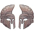 Spartan Gladiator Helmet Metal Car Emblem Badge 3D with Strong 3M Adhesive - Durable Zinc Alloy Automotive Decoration for Exterior Styling (Symmetrical red Bronze)