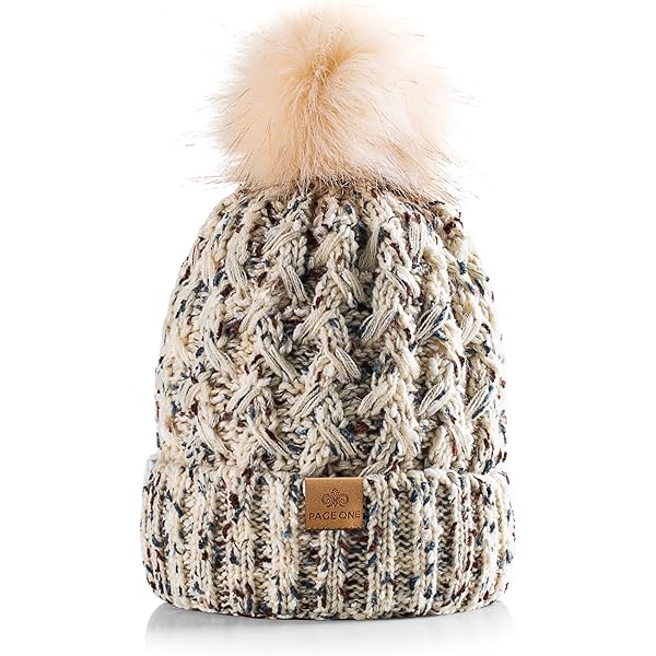 Gorro Forrado Polar Gorro Invierno Neverless - Punto Grueso Con Pompón Forrado Mujer Gorro Punto Grueso Talla Unica