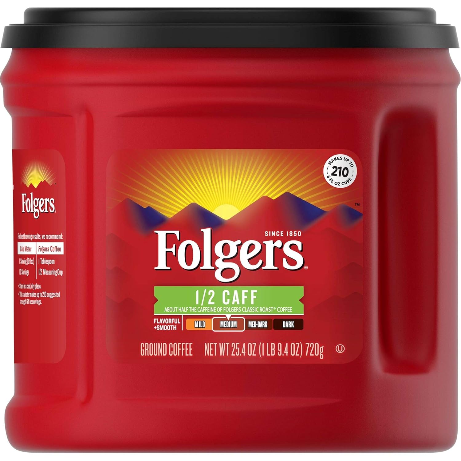Folgers 1/2 Caff Medium Roast Ground 