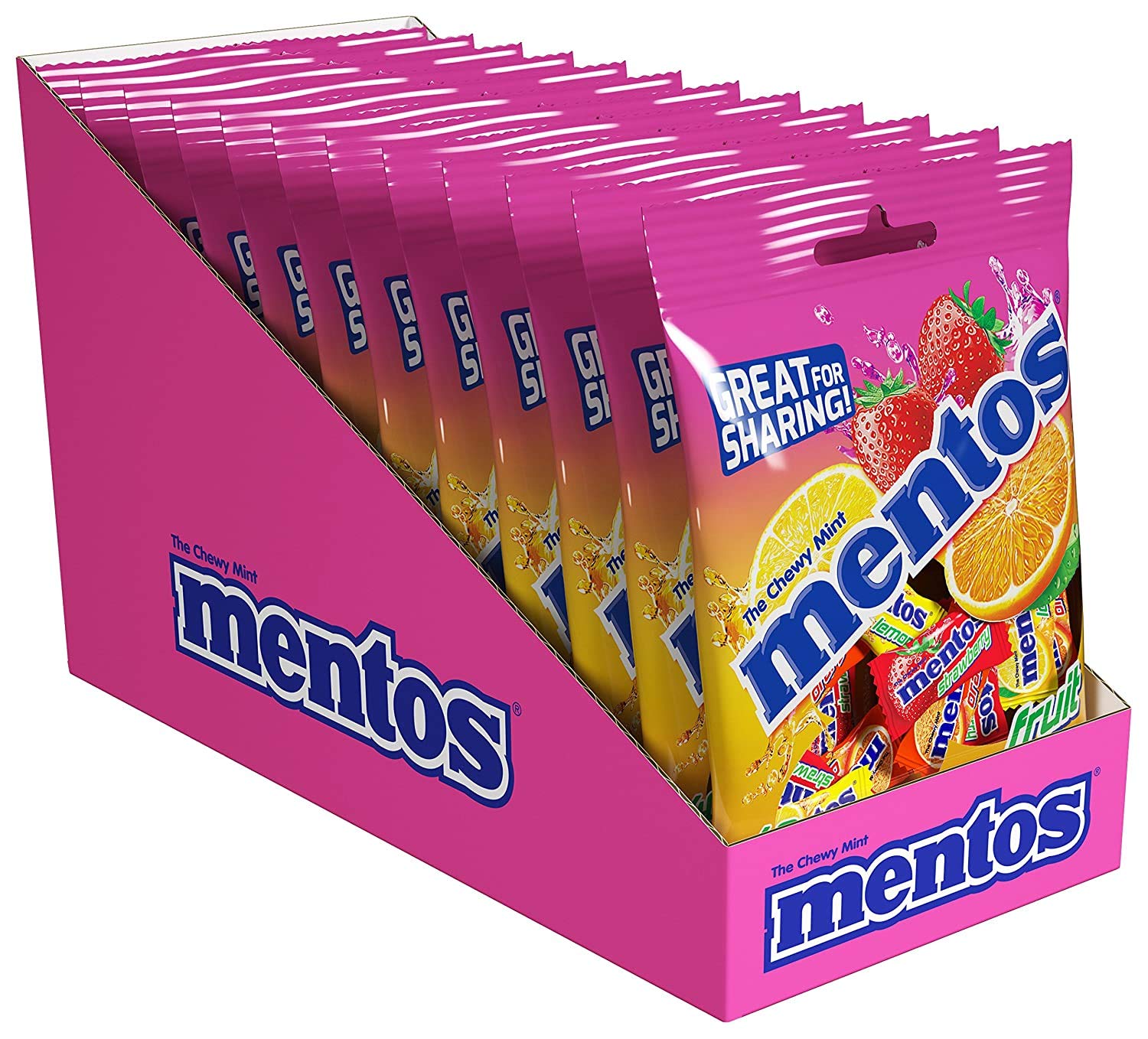 Mentos Chewy Mint Candy, Fruit, Individually Wrapped, Non