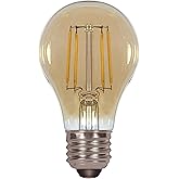 Satco S9583 Medium Bulb in Light Finish, 4.13 inches, Base, Transparent Amber, Medium Base