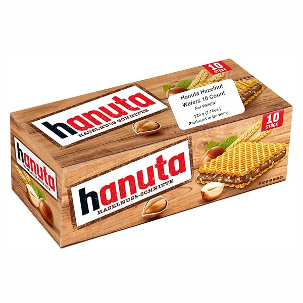 FERRERO HANUTA WAFERS FILLED WITH HAZELNUT CREAM (10...