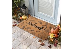 Stranthother Coir Thanksgiving Welcome Doormat Halloween Outdoor Door Mats for Front Door,Non-Slip Farmhouse Floor Mats Autumn Fall Entrance Way Door Mats for Halloween Thanksgiving,Festival Doormat