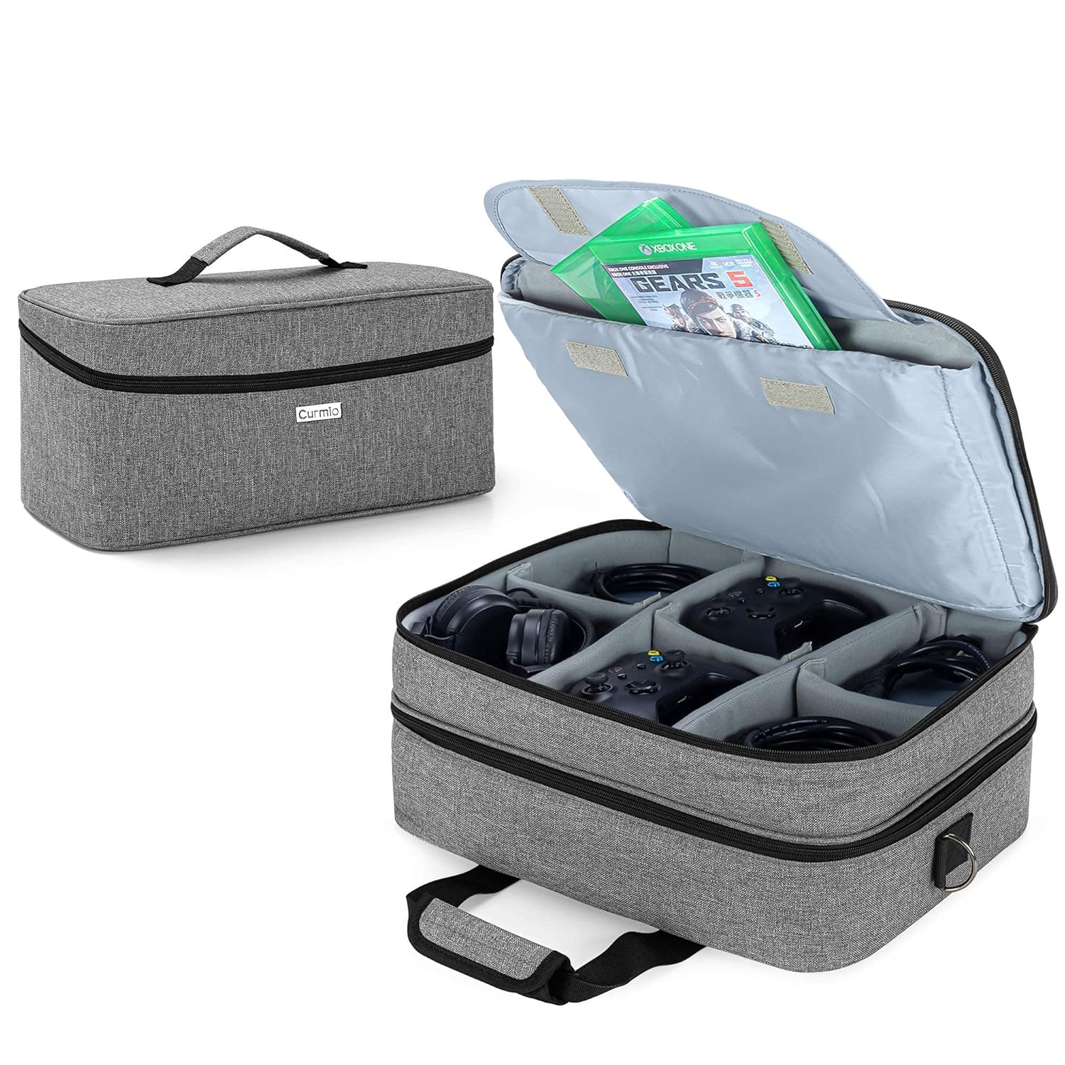 CURMIO Console Carrying Case with 24 Game Discs Storage Bag