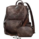 AGLOD Leather Backpack Purse for Women Designer Ladies Shoulder Bag Fashion Faux Work Travel Handbags