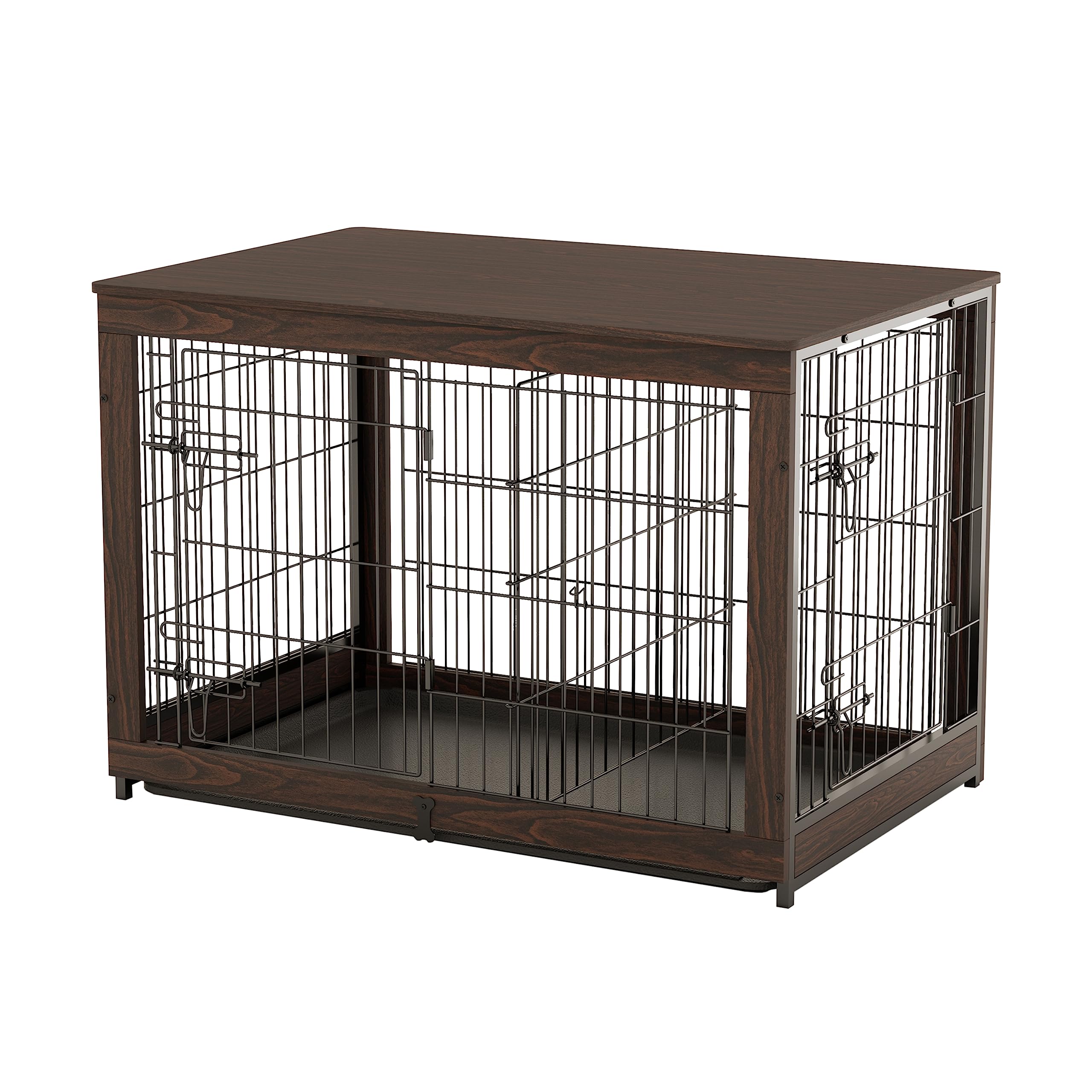 Piskyet Wooden Dog Crate Furniture with Divider Panel Dog Crate End