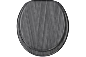 Nastarki Round Toilet Seat, Slow Close Wood Toilet Seat with Metal Hinges Soft Close Oblong Toilet Seat Colored Decorative Toilet Seat, Easy Clean and Install