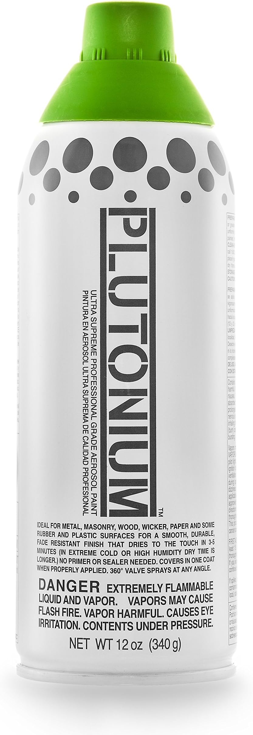 Plutonium Paint Ultra Supreme Professional Aerosol Spray Paint, 12-Ounce, Vegan