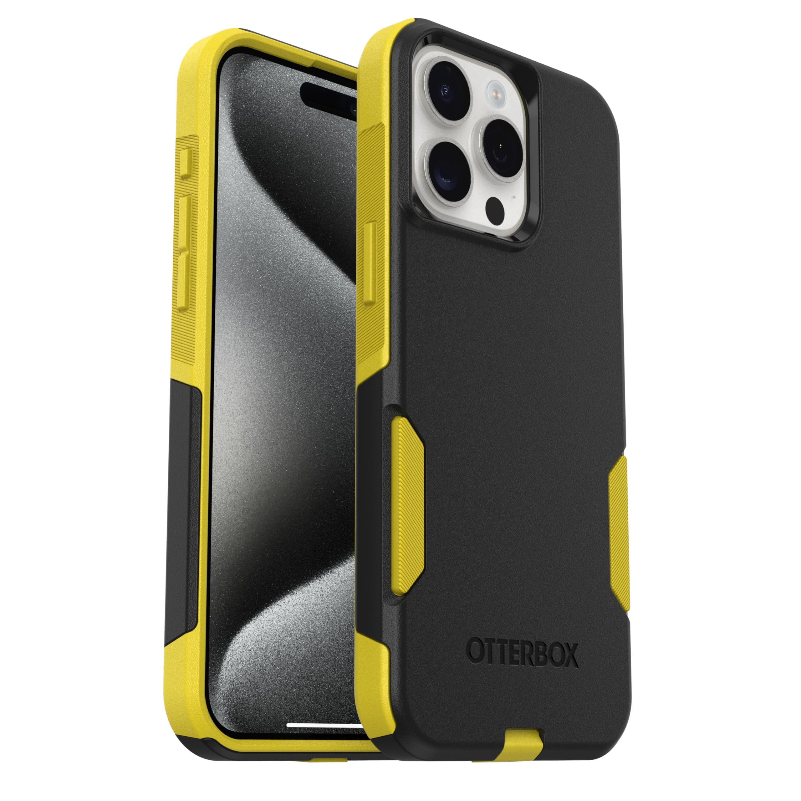 OtterBox iPhone 15 Pro Max (Only) - Commuter Series Case - Night (Black & Yellow) - Slim & Tough - Pocket-Friendly - with Port Protection - Non-Retail Packaging