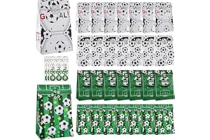 UPEOXT 28 Pcs Soccer Party Favor Gift Bags, 2026 World Cup Loot, Birthday Favour, Soccer Bag, 2026 World Cup Ball Designs, Go