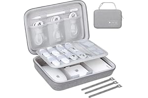 Lacdo Hard Travel Electronic Organizer Case for MacBook Power Adapter Charger, Cables, Cords, Apple Pencil, Mouse, Power Bank