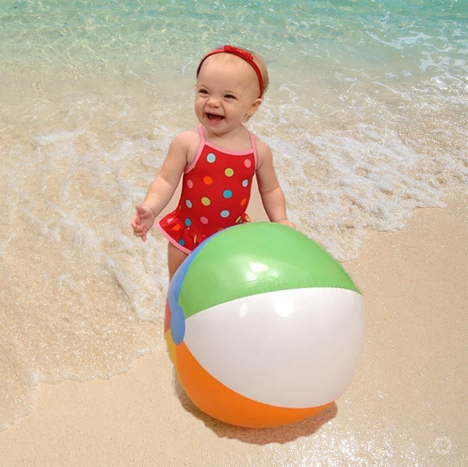Beach Ball [3 Pack] 20" Large Inflatable Beach Balls for Kids - Beach Toys for Kids & Toddlers, Pool Games, Summer Outdoor Activity - Classic Rainbow Color by 4E's Novelty: Sports & Outdoors
