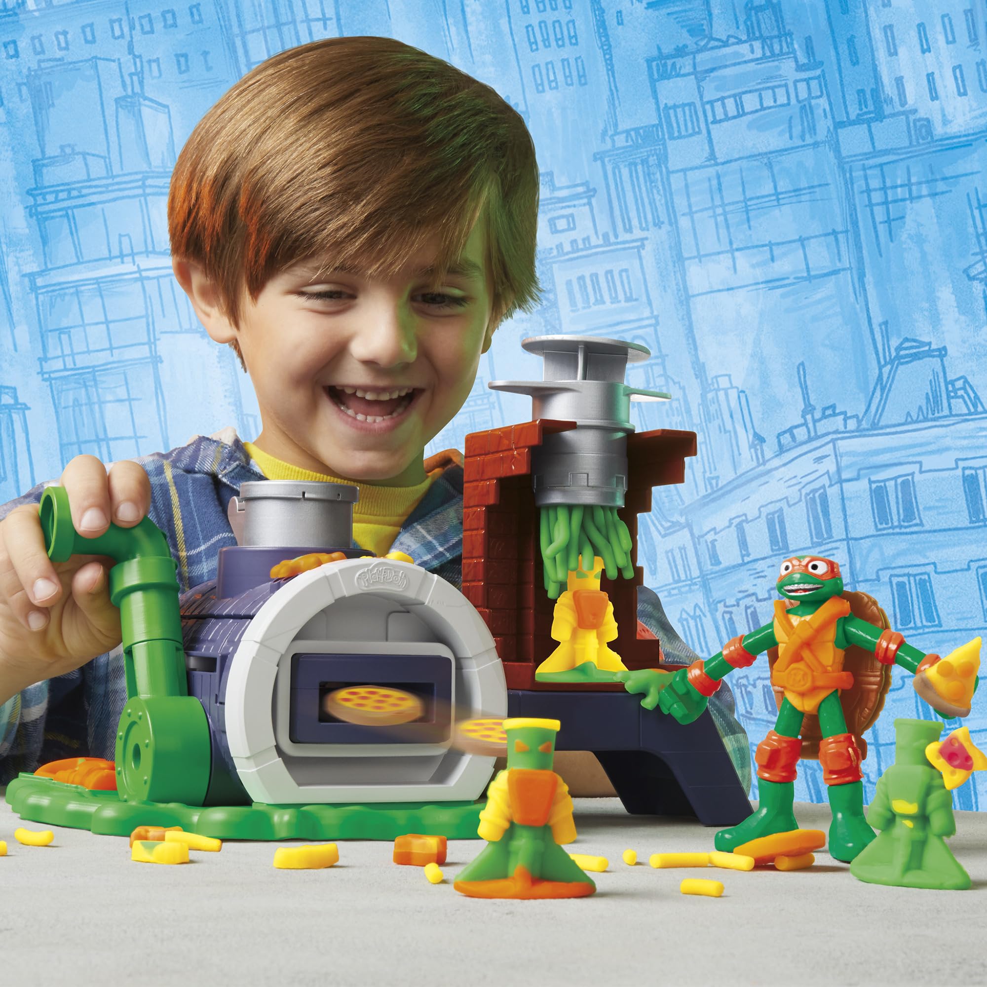 Play-Doh Teenage Mutant Ninja Turtles Cowabunga Kreationen Spielset mit 4 Ninja Figuren und 8 Dosen Knete zum Formen und Dekorieren, Bastel-Set für Kinder ab 4 Jahren 2