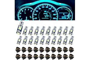 Damwot 74 Led Bulb Dash Lights Super Bright, T5 37 74 LED Bulb with Twist Lock Socket PC74 PC37, Dashboard Lights, Instrument Cluster Bulbs Kits,Pack of 20 (Ice Blue)