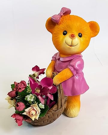 Wonderland standing lady bear planter and pots ( Resin planters, planter for home , garden and balcony decor decoration, home d