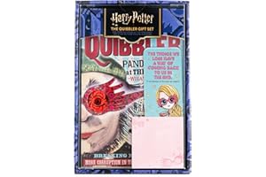 CON*QUEST Harry Potter The Quibbler Stationery Gift Set, Durable 50-Sheet 6''x9'' Steno Notebook with Vibrant Sticker Sheet, Pack of Sticky Notes & Luna Lovegood Bookmark, Officially Licensed