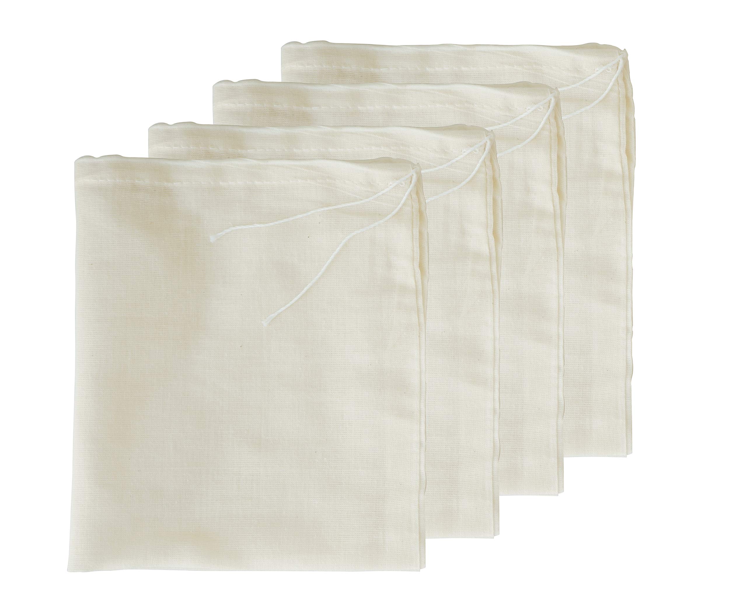 Photo 1 of Cheesecloth Bags for Straining,Reusable Cold Brew Coffee Cheese Cloths Strainer,Large Nut Milk Tea Juice Bag,100% Natural Cotton Fine Mesh Filter Bags(Large,4 Pack)