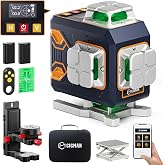 CIGMAN 4x360&deg; 16 Lines Laser Level with Remote&amp;APP Control, Green Self Leveling Cross Line Laser, 4D Vertical/Horizontal Line for Construction, Home Renovation, Picture Hanging