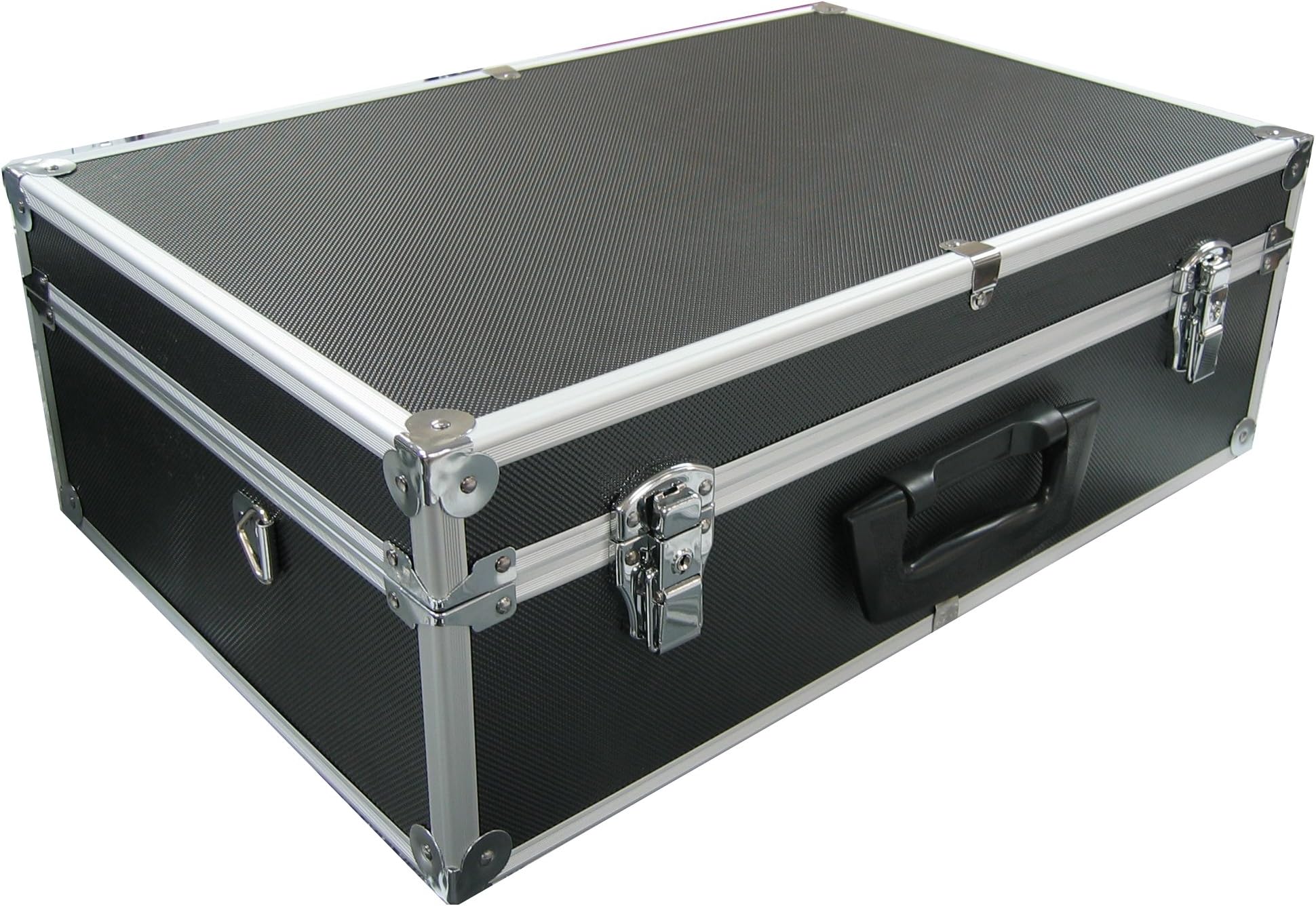 Black Aluminum Multi Purpose Hard Case With Foam For Tool/Camera/Pistool/Hardware and More