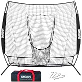7x7FT Portable Baseball &amp; Softball Practice Net with Steel Frame and Bag | Indoor&amp;Outdoor Use| Large Practice Area| Easy Set Up| Portable|Batting, Hitting &amp; Pitching Training Net