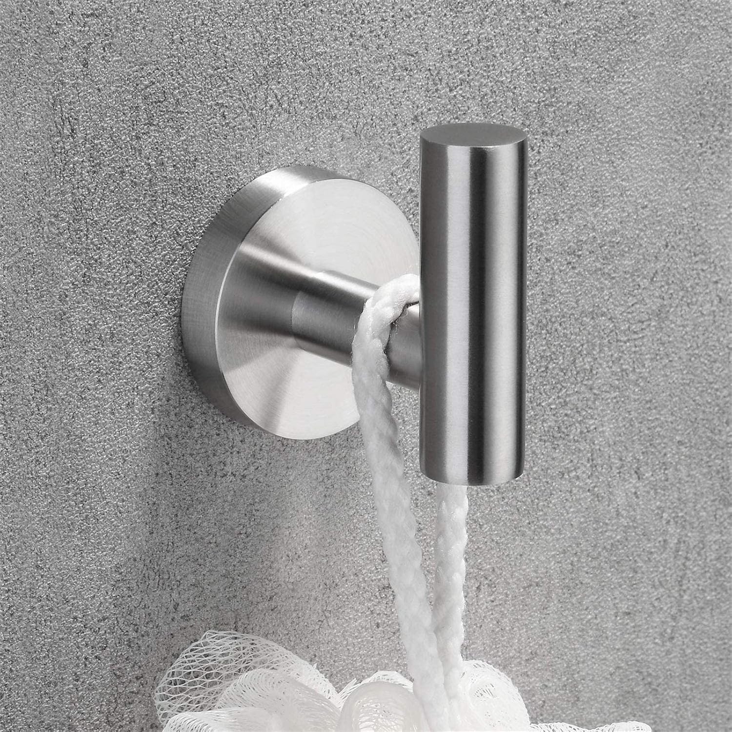 Nolimas Bathroom Towel Hooks SUS 304 Stainless Steel Coat Hook Round Clothes Towel Coat Robe Hook Cabinet Closet Door Sponges Holder for Bath Kitchen Garage Hotel,Wall Mounted, Brushed Nickel, 2Pack: Home & Kitchen