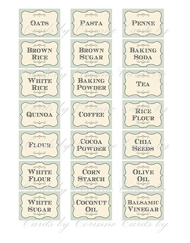 Amazon Com 42 Vintage Inspired Shabby Pantry Labels Stickers