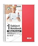 Dunwell 1 Subject Spiral Notebook (Red), Plastic