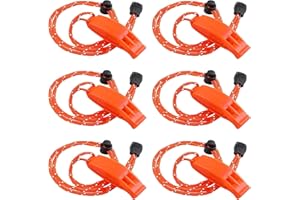 YIQFOCA 6Pcs Emergency Whistles, Safety Survival Whistles, Loud Floating Whistle with Adjustable Reflective Lanyard, for Boat