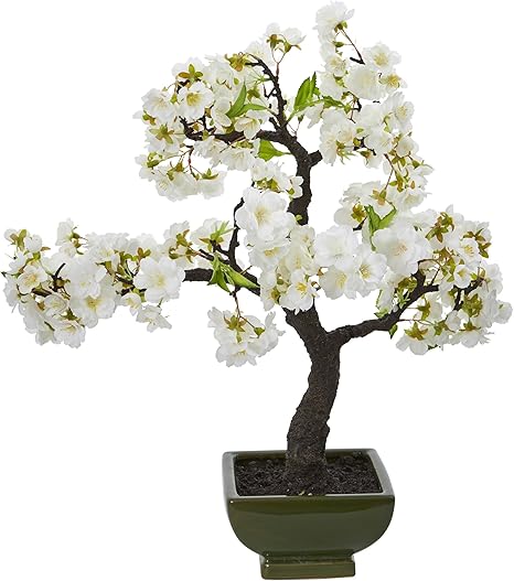 Amazon ほぼ天然桜盆栽人工ツリー ホワイト 造花 オンライン通販