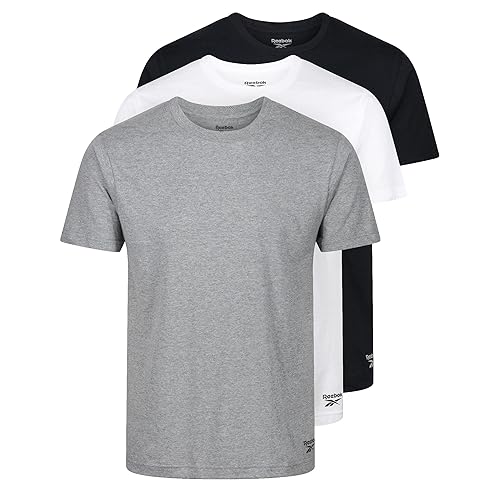 Reebok Men's Santo Shirt, Black/White/Grey Marl, L