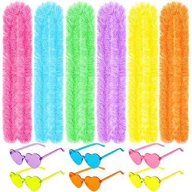 Pack De 7 Boas De Plumas Multicolor De 2 Metros – Ideal Para Disfraces, Fiestas Y Decoraciones