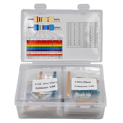 Cutequeen 31 Values 1% 775 pcs,RoHS Compliant Resistor Kit x 25pcs =775 pcs (0 Ohm - 1M Ohm) 1/4W Metal Film Resistors Assortment