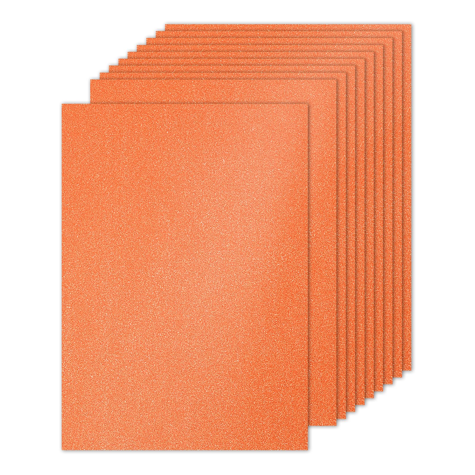 PATIKIL Orange Glitter Cardstock Paper, A4 10 Sheets, 250gsm, Sparkly, DIY Art Projects, Wedding Party