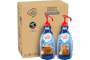Nestle Coffee mate Coffee Creamer, French Vanilla, Concentrated Liquid Pump Bottle, Non Dairy, No Refrigeration, 50.7 fl oz (Pack of 2)