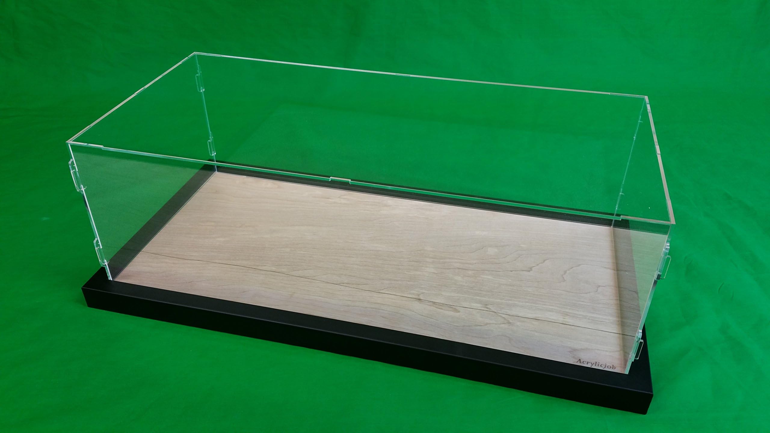 22 x 9 3/4 x 7 Pocher Acrylic Display Case Showcase w/Wood Base for 1:8 Model Black Frame by Acrylicjob