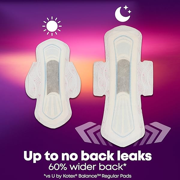 U BY KOTEX BALANCE ULTRA THIN PADS WITH WINGS, OVERNIGHT ABSORBENCY, 38 COUNT