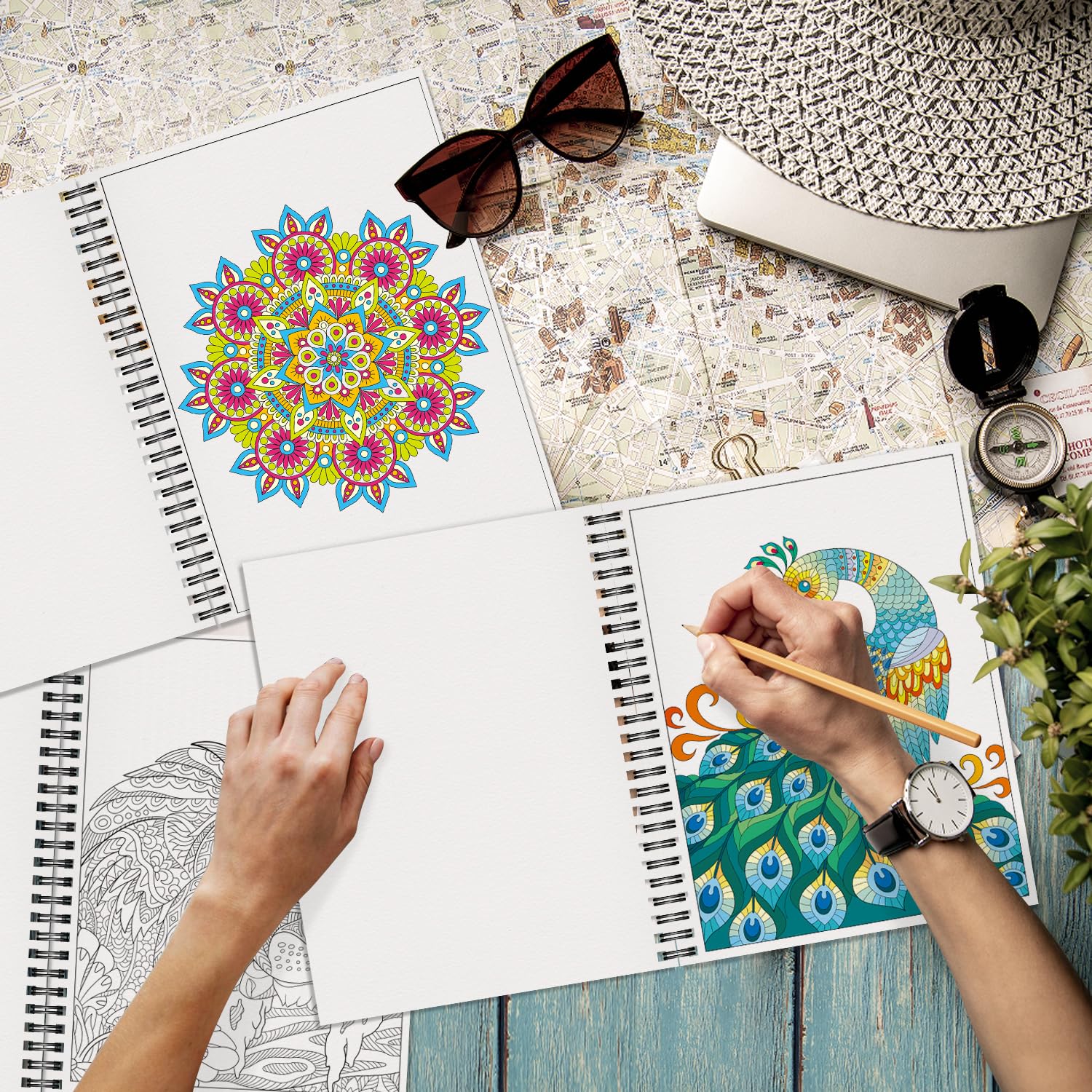 Kalysky Adult Coloring Books Set:3 Coloring Books for Adults Animal Flowers & Other Themes Designs.Coloring Books for Adults to Relax and Relieve Anxiety